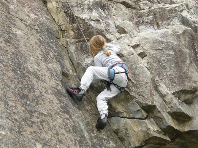 Adventure climbing course with mountain guide