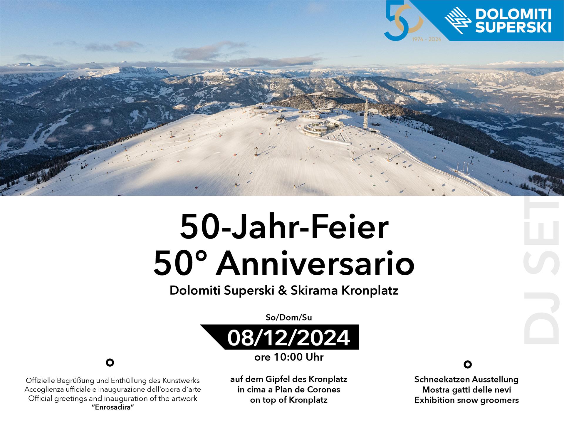 50th anniversary celebration Dolomiti Superski & Skirama Kronplatz