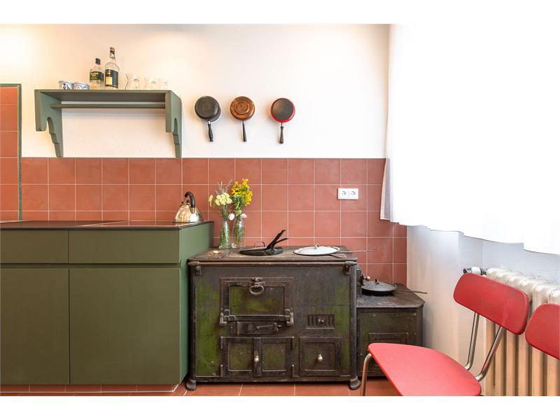 Open kitchen antique stove