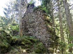 Wall fragments of Holz Castle in Prissian/Prissiano