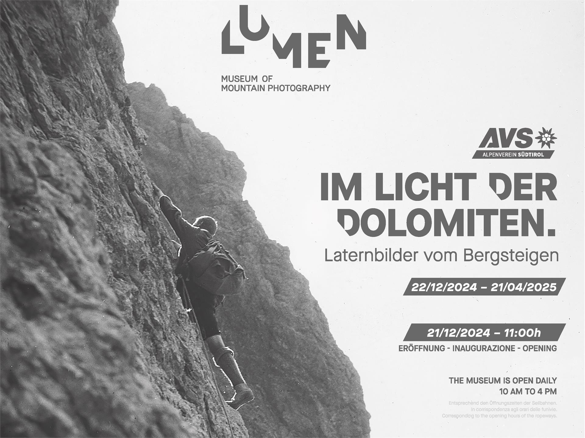 Eröffnung Ausstellung: IM LICHT DER DOLOMITEN. Laternbilder vom Bergsteigen