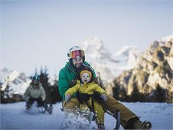 Night tobogganing on the Allriss Alm