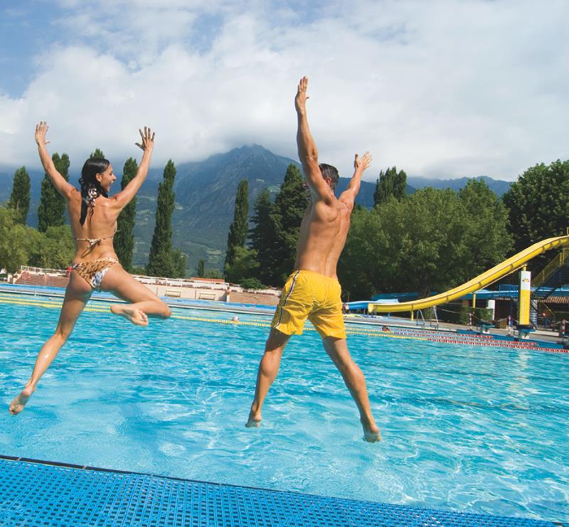 The Lido Merano public outdoor swimming pool