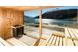 Bio Zirm Panorama Sauna mit Blick auf den Reschensee und den König Ortler