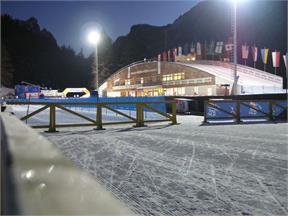 Cross Country ski runs at the stadium illuminated