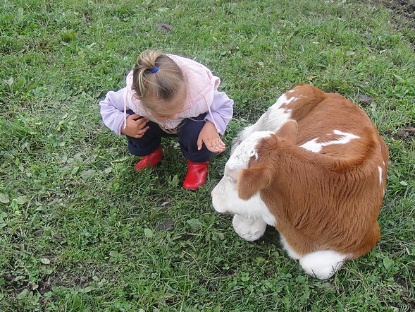 Lena with cow