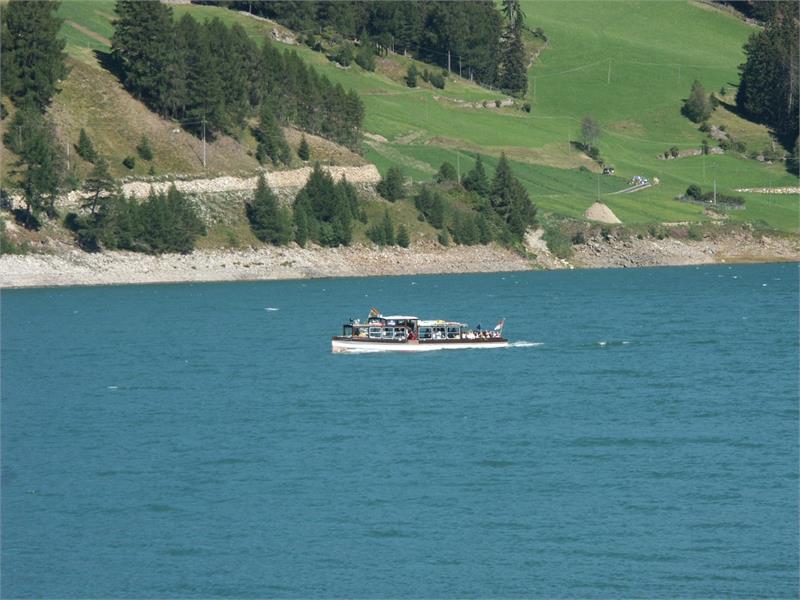 ship on the lake Reschensee