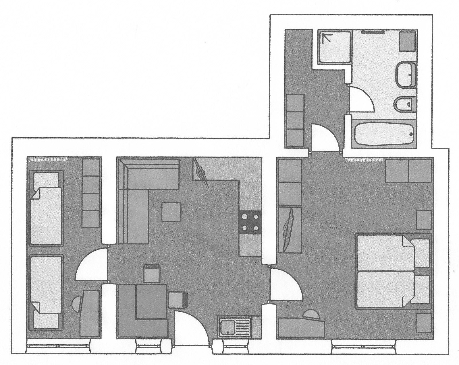 Apartment for 2-6 persons