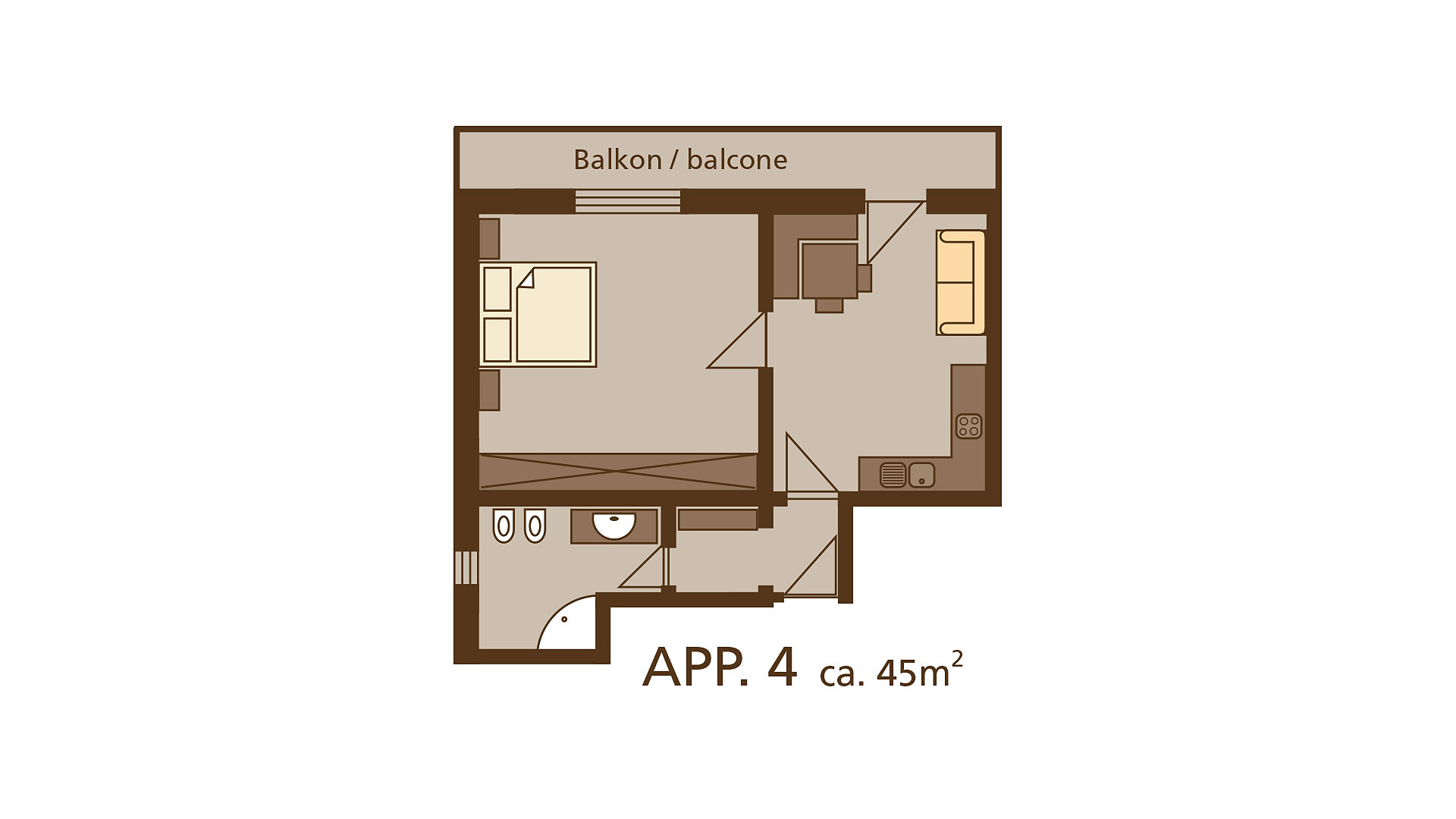 apartment for 4-5 persons