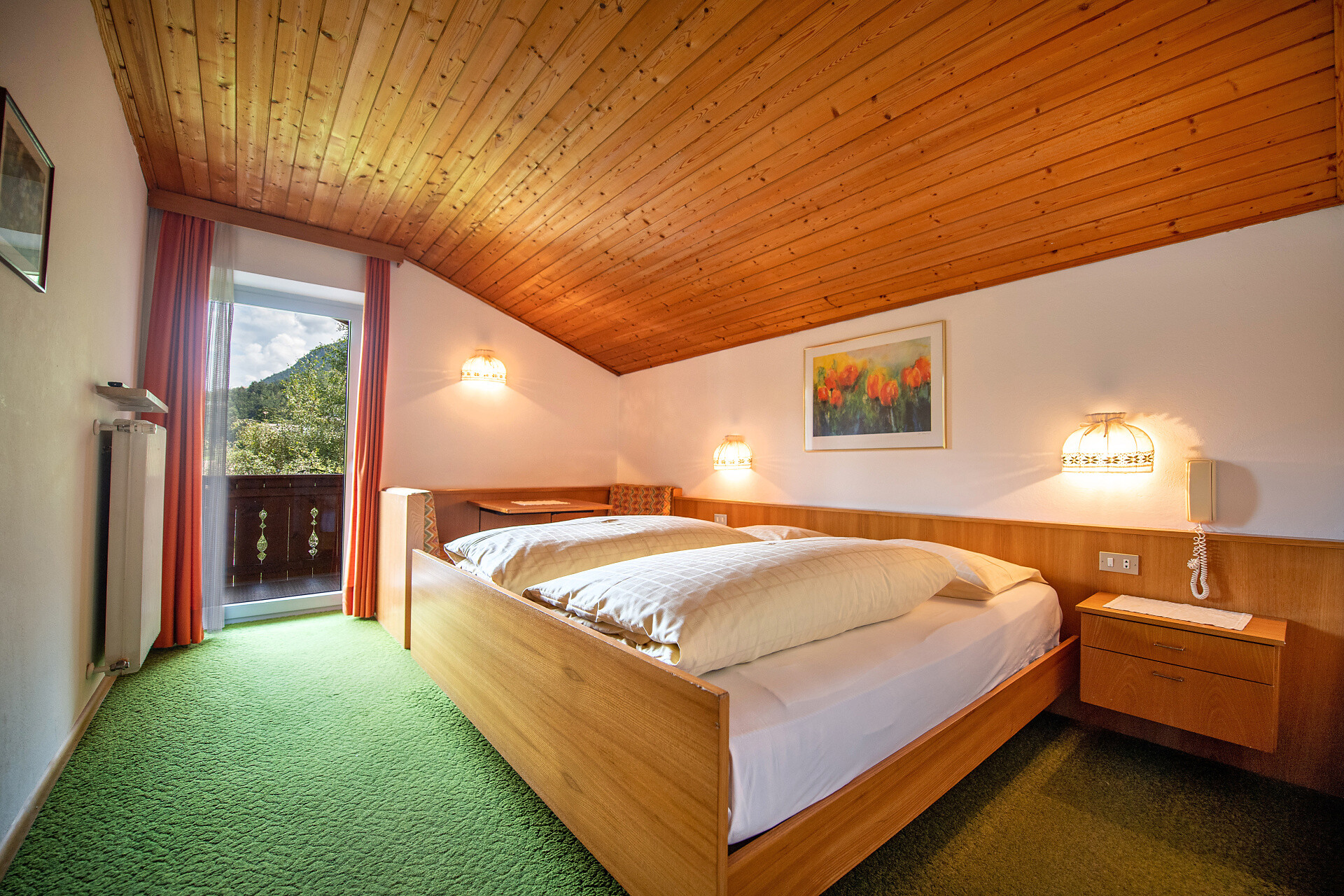 Comfortable room with bathroom and balcony