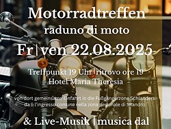 Raduno di moto con musica dal vivo nella zona pedonale Silandro