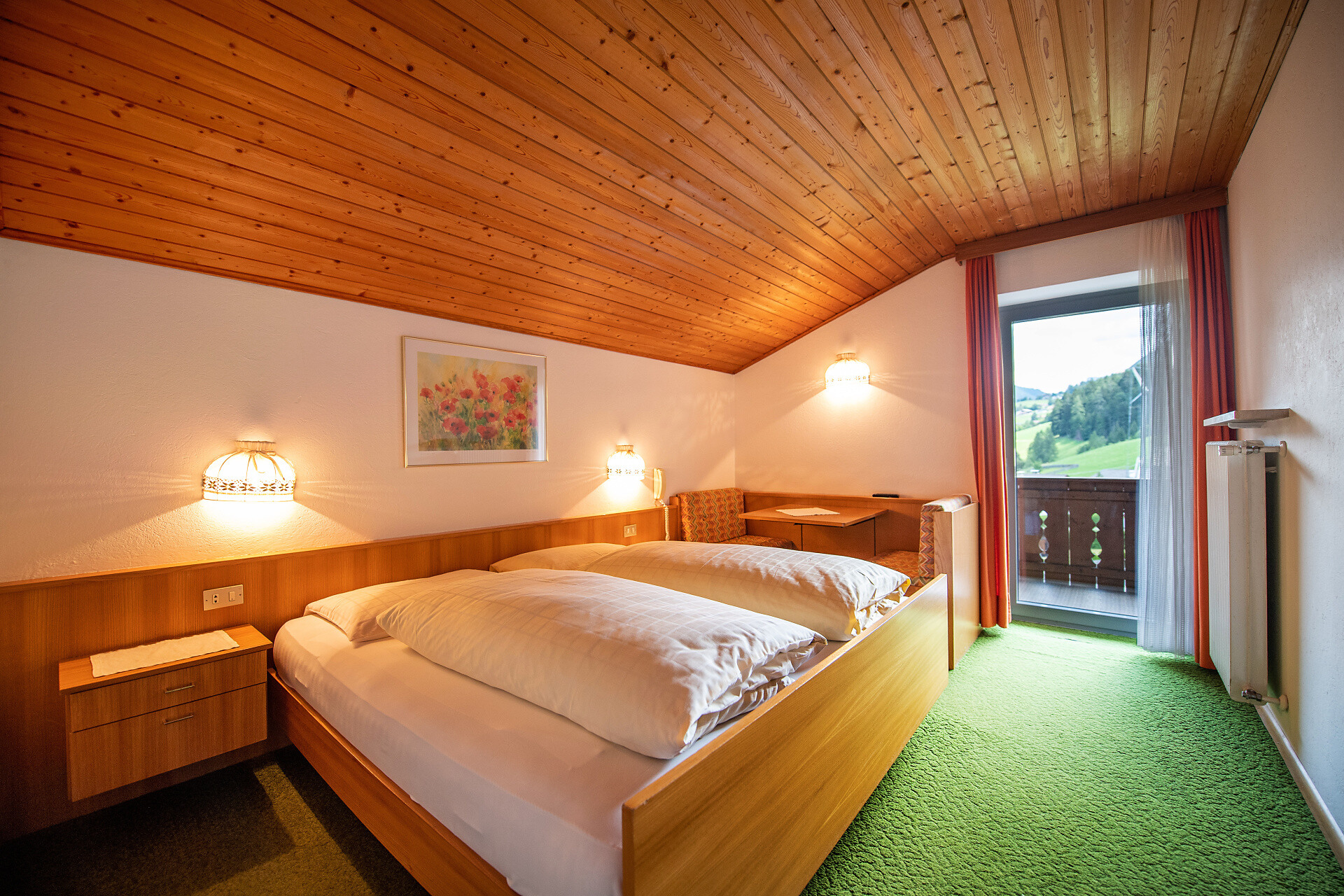 Comfortable room with bathroom and balcony