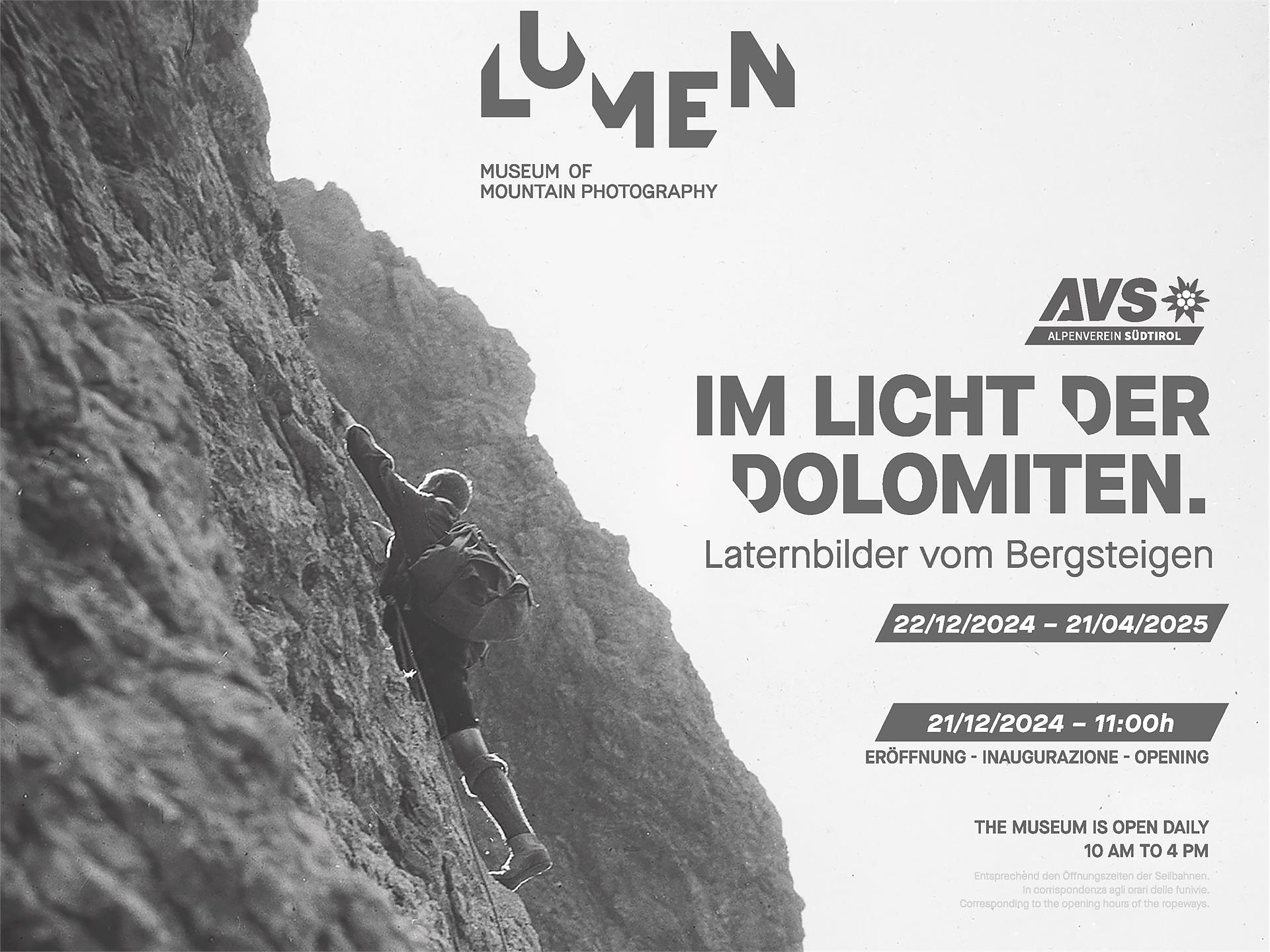 Mostra temporanea: IM LICHT DER DOLOMITEN. Laternbilder vom Bergsteigen